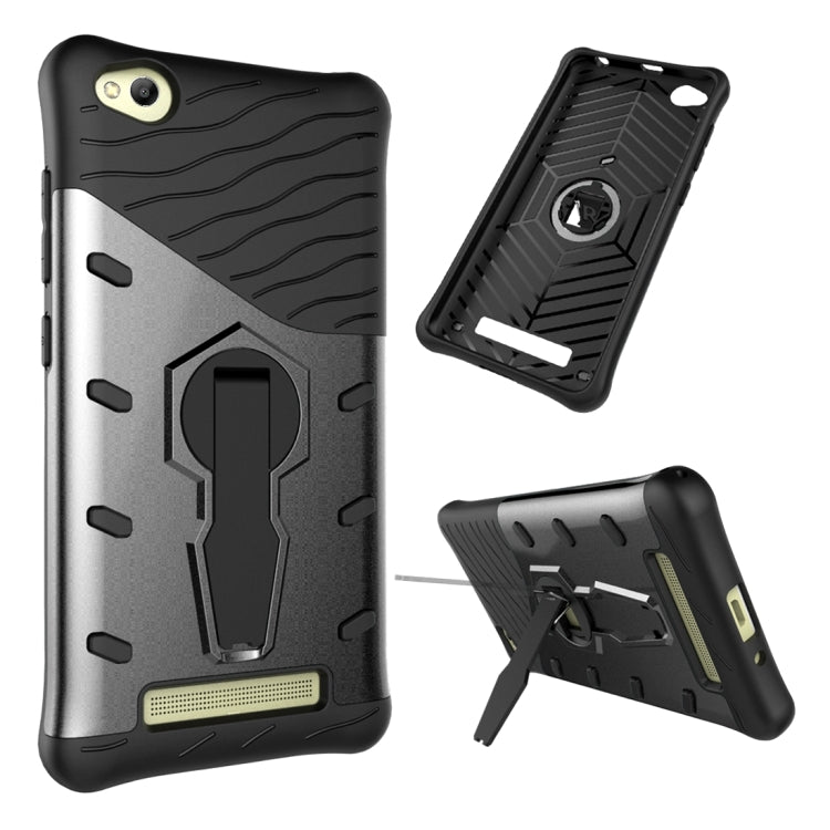 For Xiaomi Redmi 4A Shock-Resistant 360 Degree Spin Sniper Hybrid Case TPU + PC Combination Case with Holder
