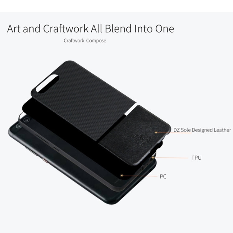 DZGOGO LUXURY Series for Huawei P10 Plus TPU + PC Business Style Leatherwear Impact Combination Protection Case(Black)