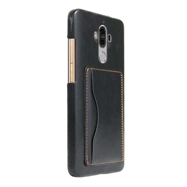For Huawei Mate 9 Crazy Horse Texture Solid Color Leather Surface PC Protective Case Back Cover with Holder & Card Slot