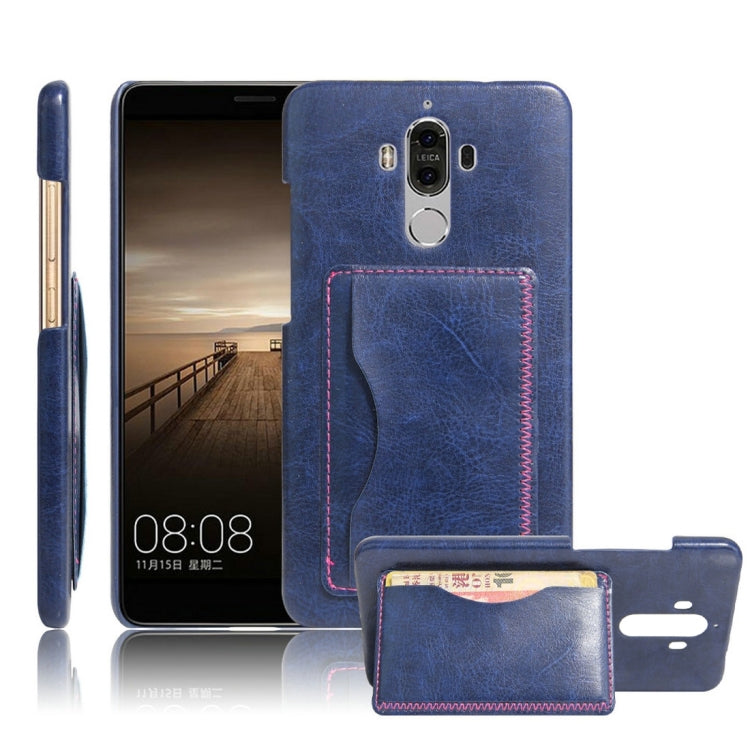 For Huawei Mate 9 Crazy Horse Texture Solid Color Leather Surface PC Protective Case Back Cover with Holder & Card Slot