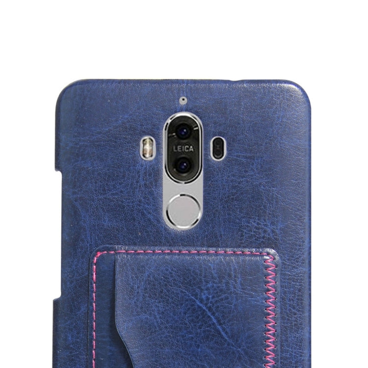 For Huawei Mate 9 Crazy Horse Texture Solid Color Leather Surface PC Protective Case Back Cover with Holder & Card Slot