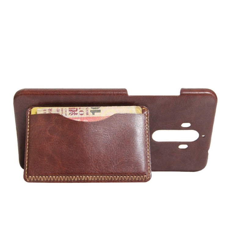 For Huawei Mate 9 Crazy Horse Texture Solid Color Leather Surface PC Protective Case Back Cover with Holder & Card Slot