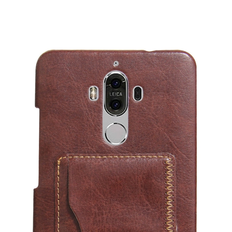 For Huawei Mate 9 Crazy Horse Texture Solid Color Leather Surface PC Protective Case Back Cover with Holder & Card Slot