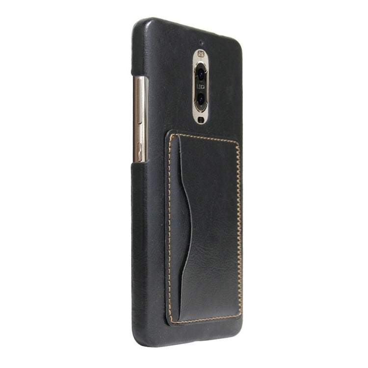 For Huawei Mate 9 Pro Crazy Horse Texture Solid Color Leather Surface PC Protective Case Back Cover with Holder & Card Slot