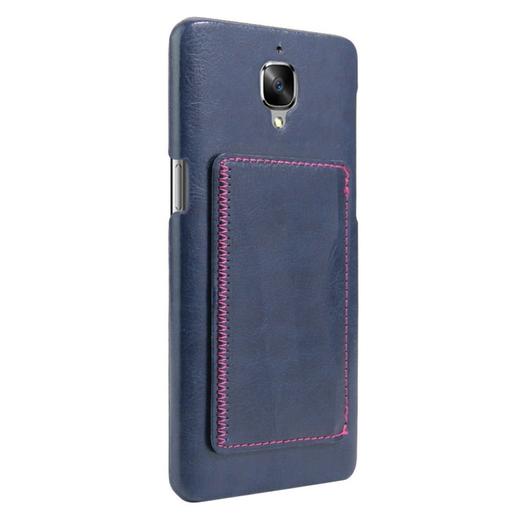 For OnePlus 3 & 3T Crazy Horse Texture Solid Color Leather Surface PC Protective Case Back Cover with Holder & Card Slot