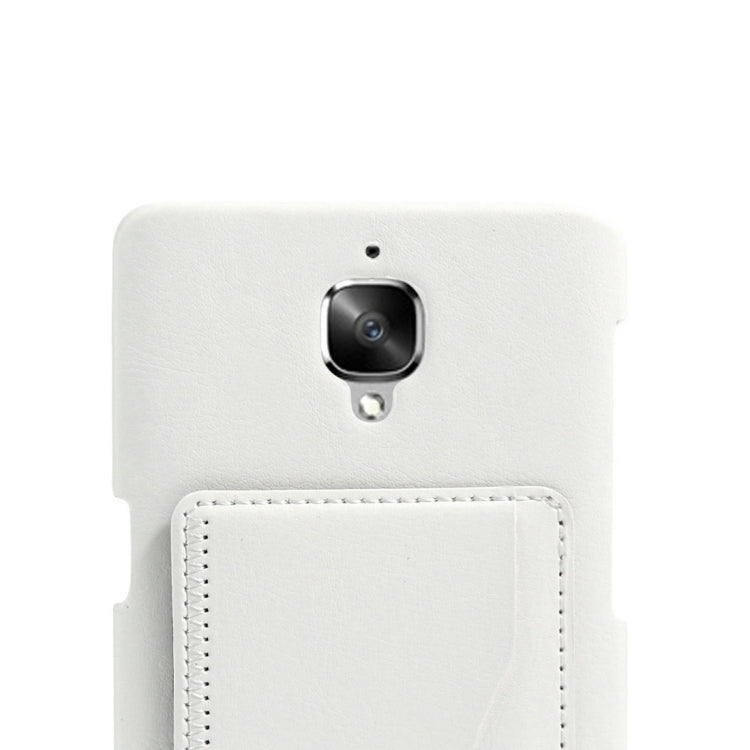 For OnePlus 3 & 3T Crazy Horse Texture Solid Color Leather Surface PC Protective Case Back Cover with Holder & Card Slot