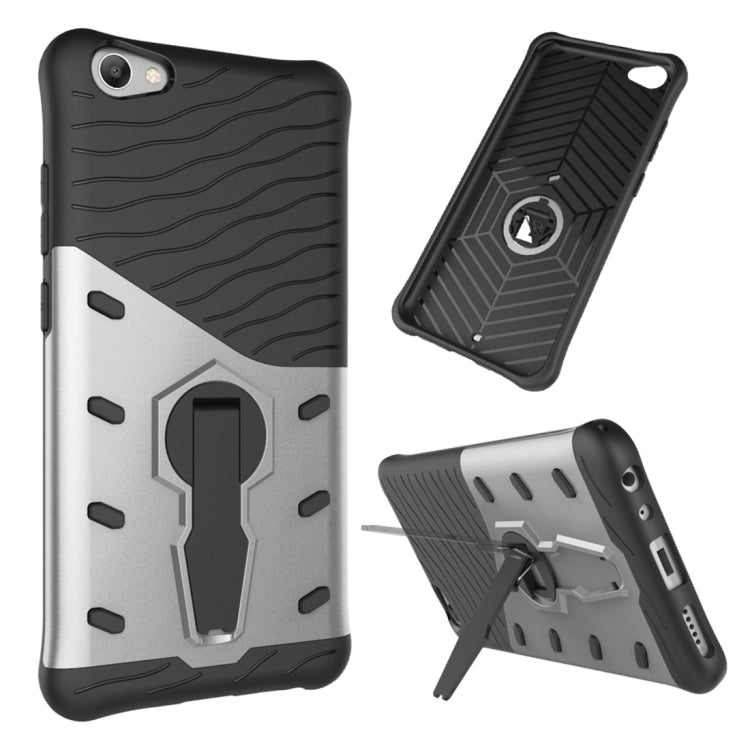 For Vivo V5 / Y67 Shock-Resistant 360 Degree Spin Sniper Hybrid Case TPU + PC Combination Case with Holder