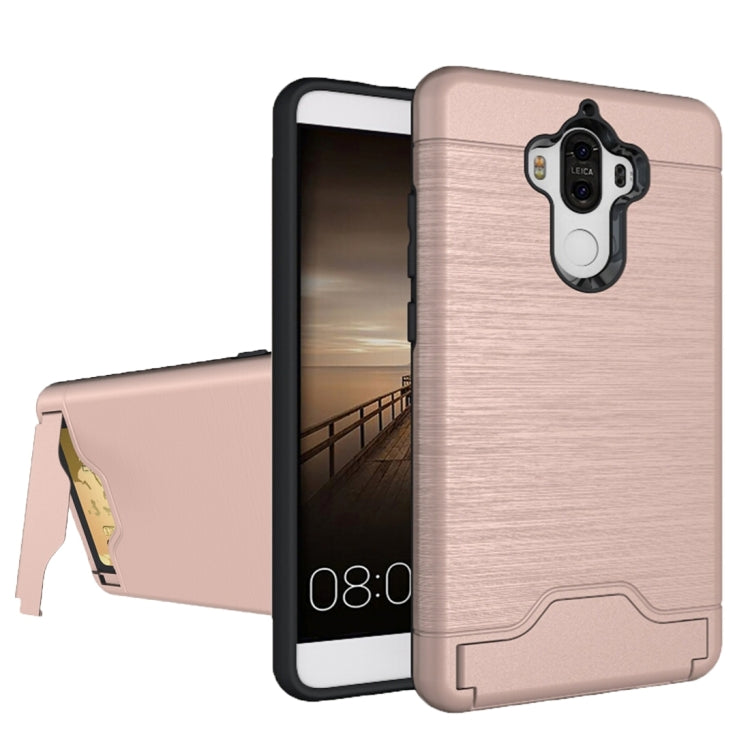 For Huawei Mate 9 Brushed Texture Separable PC + TPU Protective Combination Back Case with Holder & Card Slot