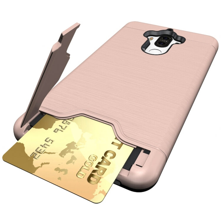 For Huawei Mate 9 Brushed Texture Separable PC + TPU Protective Combination Back Case with Holder & Card Slot