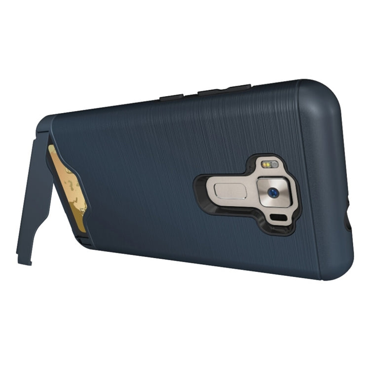 For ASUS ZenFone 3 / ZE552KL Brushed Texture Separable PC + TPU Protective Combination Back Case with Holder & Card Slot
