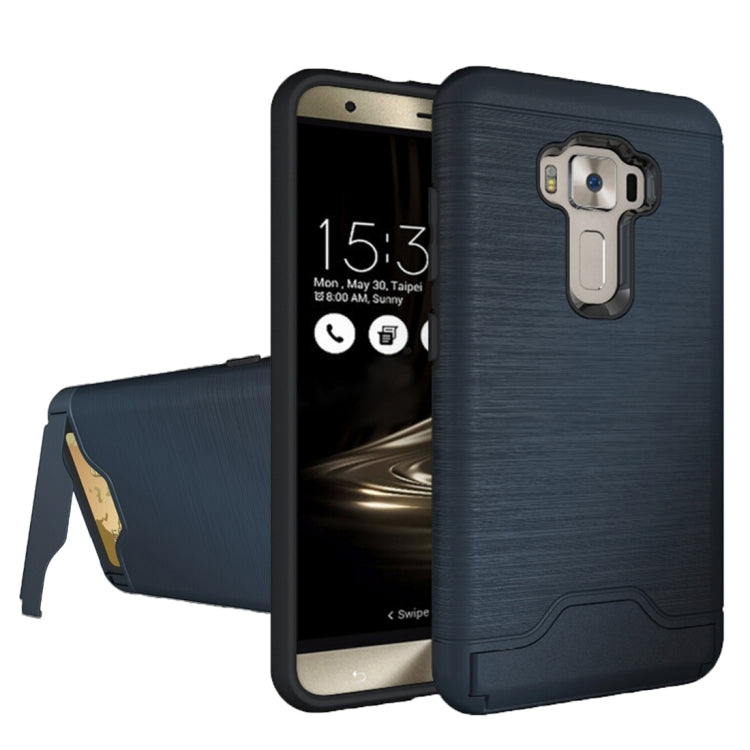 For ASUS ZenFone 3 / ZE552KL Brushed Texture Separable PC + TPU Protective Combination Back Case with Holder & Card Slot
