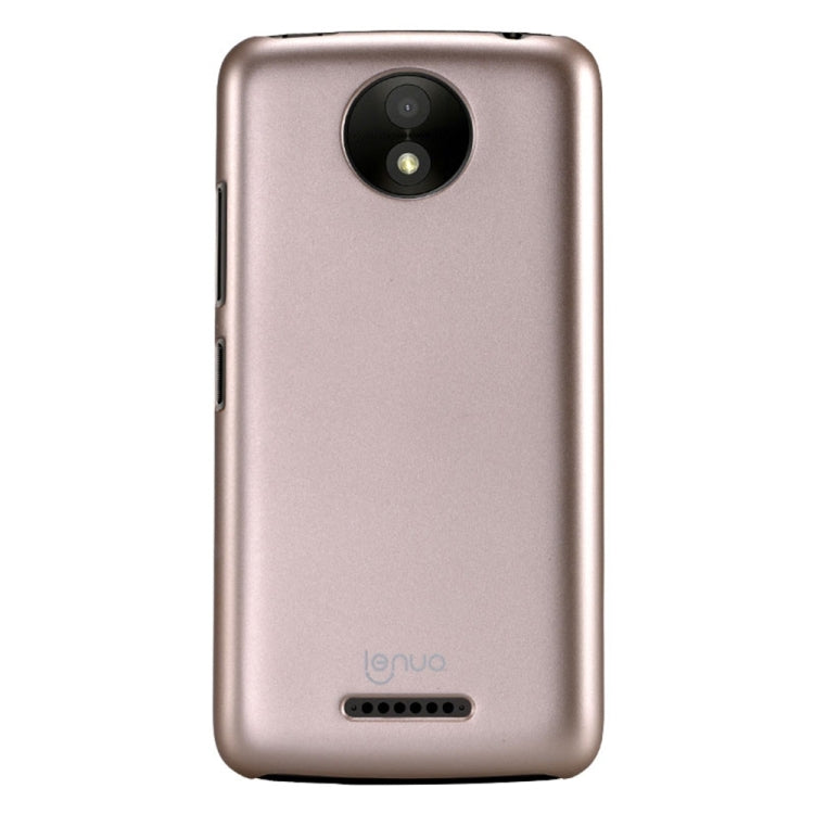 Lenuo for Motorola Moto C Plus PC Ultra-thin Impact Protection Case(Gold)