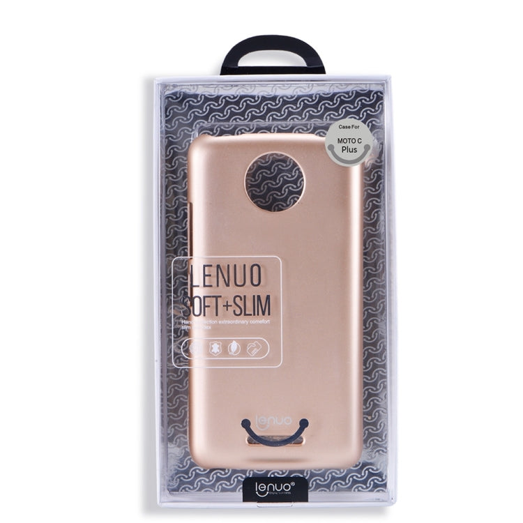 Lenuo for Motorola Moto C Plus PC Ultra-thin Impact Protection Case(Gold)
