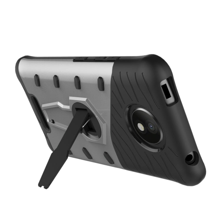 For Motorola Moto C Plus Shock-Resistant 360 Degree Spin Sniper Hybrid Cover TPU + PC Combination Case with Holder