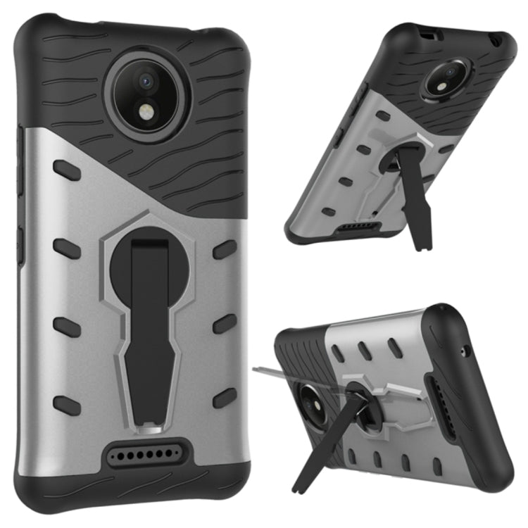 For Motorola Moto C Plus Shock-Resistant 360 Degree Spin Sniper Hybrid Cover TPU + PC Combination Case with Holder