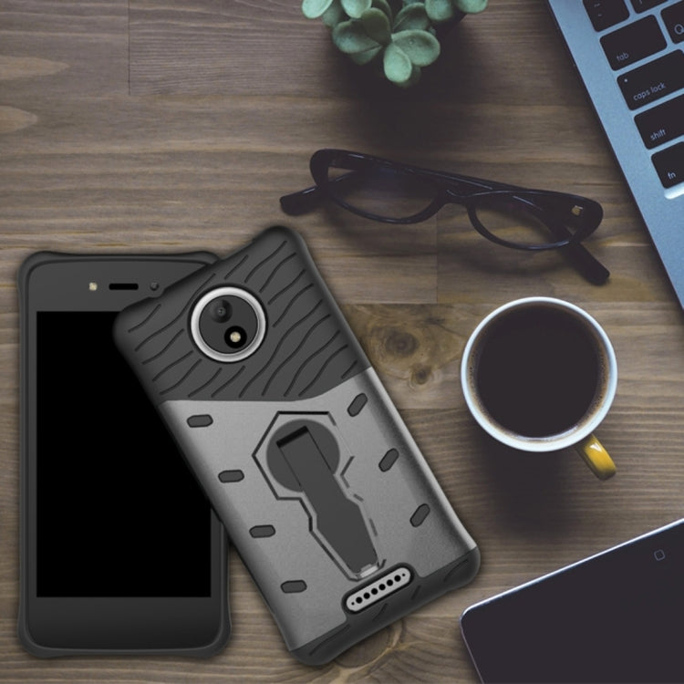 For Motorola Moto C Shock-Resistant 360 Degree Spin Sniper Hybrid Cover TPU + PC Combination Case with Holder
