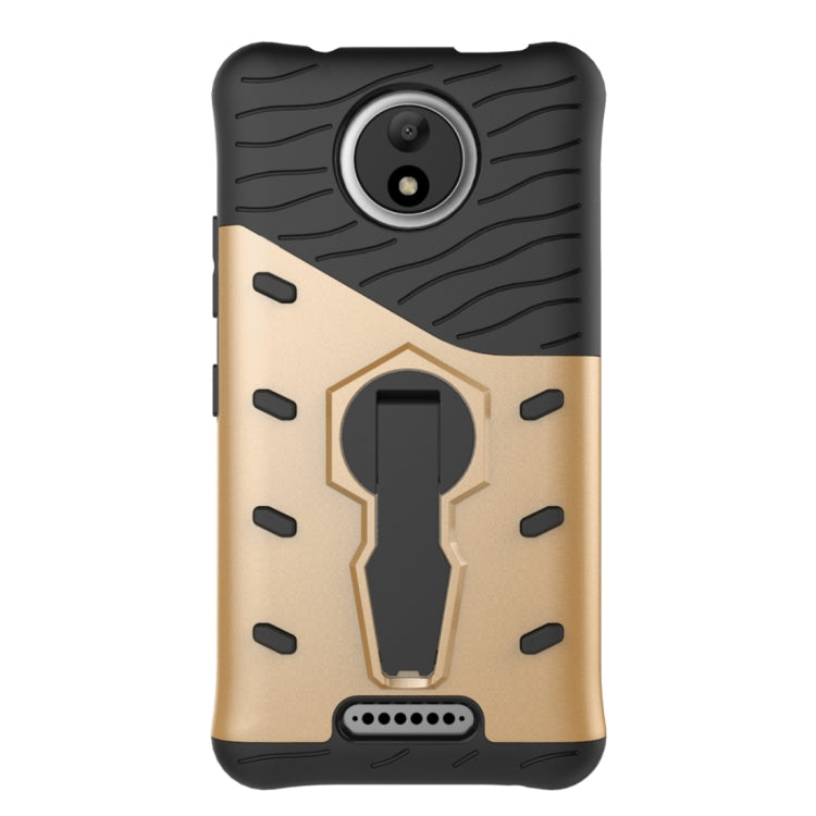 For Motorola Moto C Shock-Resistant 360 Degree Spin Sniper Hybrid Cover TPU + PC Combination Case with Holder