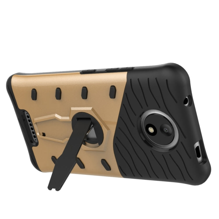 For Motorola Moto C Shock-Resistant 360 Degree Spin Sniper Hybrid Cover TPU + PC Combination Case with Holder
