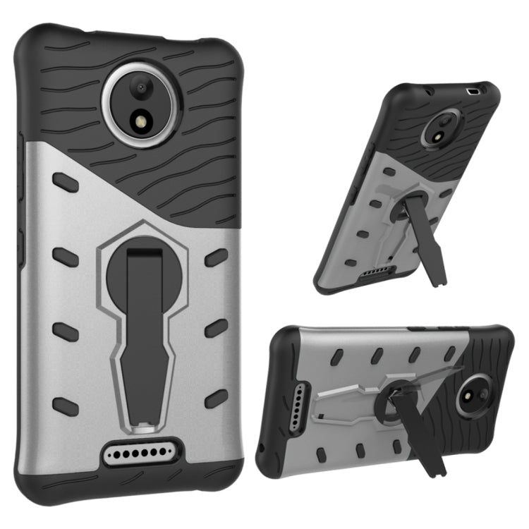 For Motorola Moto C Shock-Resistant 360 Degree Spin Sniper Hybrid Cover TPU + PC Combination Case with Holder