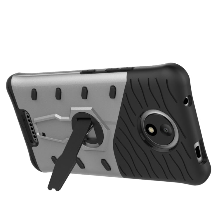 For Motorola Moto C Shock-Resistant 360 Degree Spin Sniper Hybrid Cover TPU + PC Combination Case with Holder