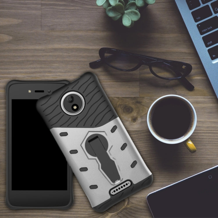 For Motorola Moto C Shock-Resistant 360 Degree Spin Sniper Hybrid Cover TPU + PC Combination Case with Holder