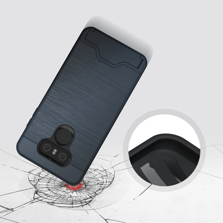 For LG G6 Brushed Texture Separable PC + TPU Protective Combination Back Case with Holder & Card Slot
