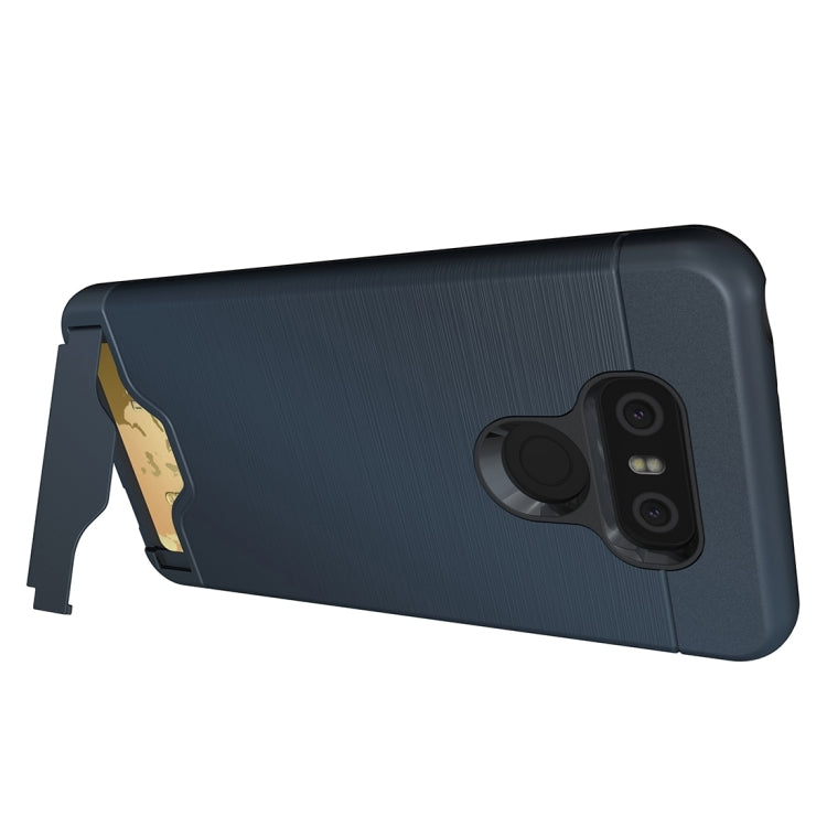 For LG G6 Brushed Texture Separable PC + TPU Protective Combination Back Case with Holder & Card Slot