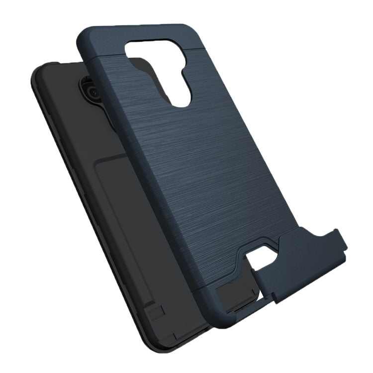 For LG G6 Brushed Texture Separable PC + TPU Protective Combination Back Case with Holder & Card Slot