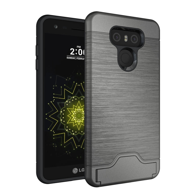 For LG G6 Brushed Texture Separable PC + TPU Protective Combination Back Case with Holder & Card Slot