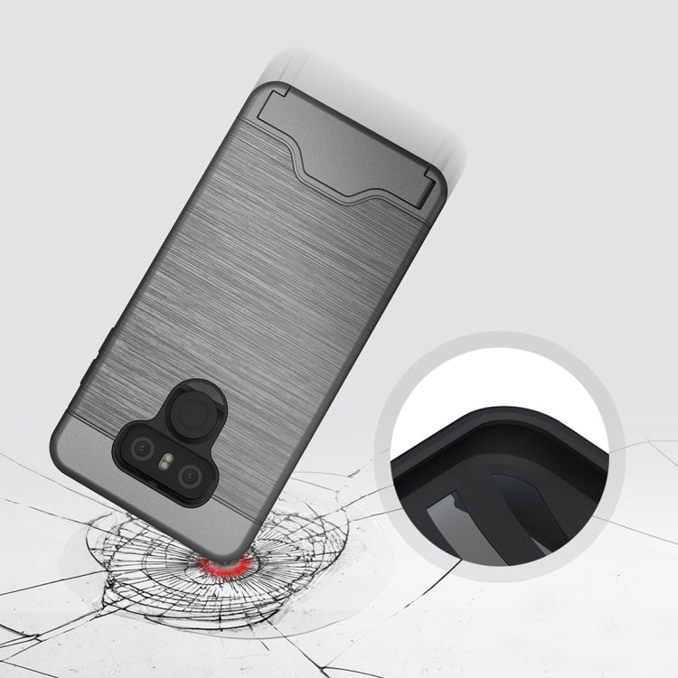 For LG G6 Brushed Texture Separable PC + TPU Protective Combination Back Case with Holder & Card Slot
