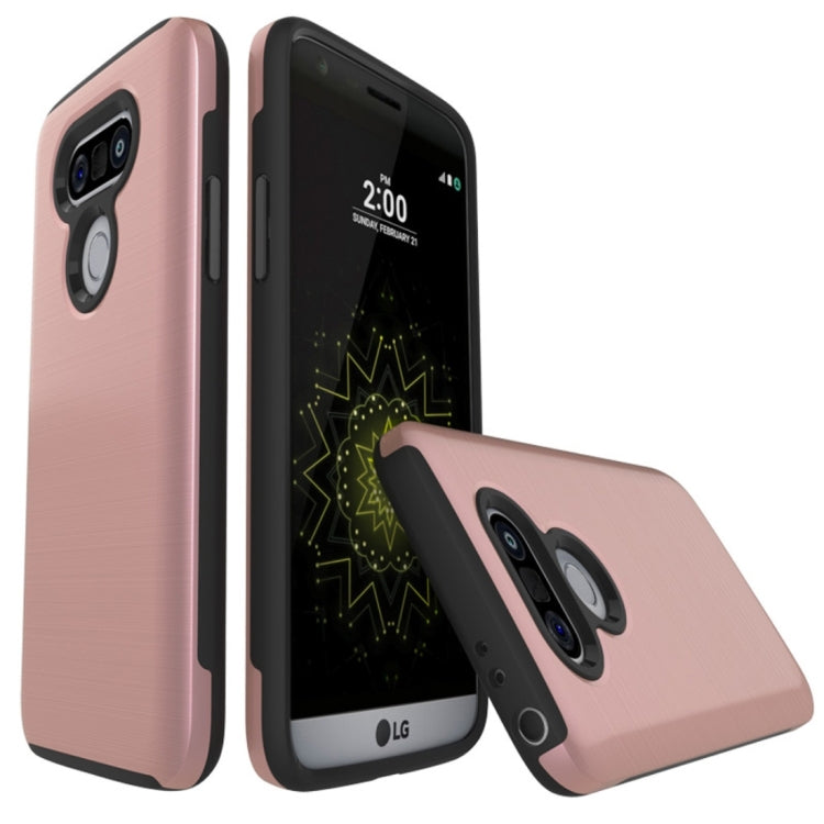 For LG G5 Simple Brushed Texture 2 in 1 PC + TPU Combination Protective Case