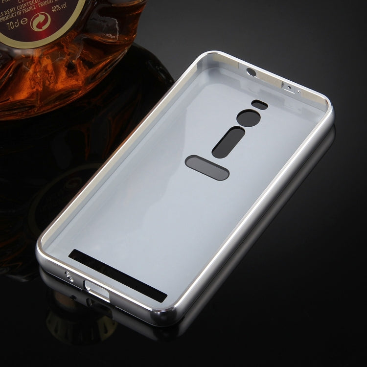 For Asus Zenfone 2 / ZE551ML Mirror Push Pull Back Shell Cover + Electroplating Bumper Frame Protective Combination Case