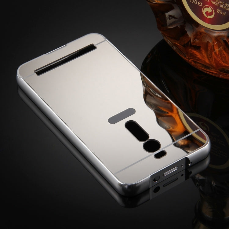 For Asus Zenfone 2 / ZE551ML Mirror Push Pull Back Shell Cover + Electroplating Bumper Frame Protective Combination Case