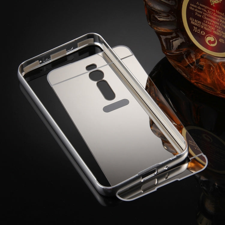 For Asus Zenfone 2 / ZE551ML Mirror Push Pull Back Shell Cover + Electroplating Bumper Frame Protective Combination Case