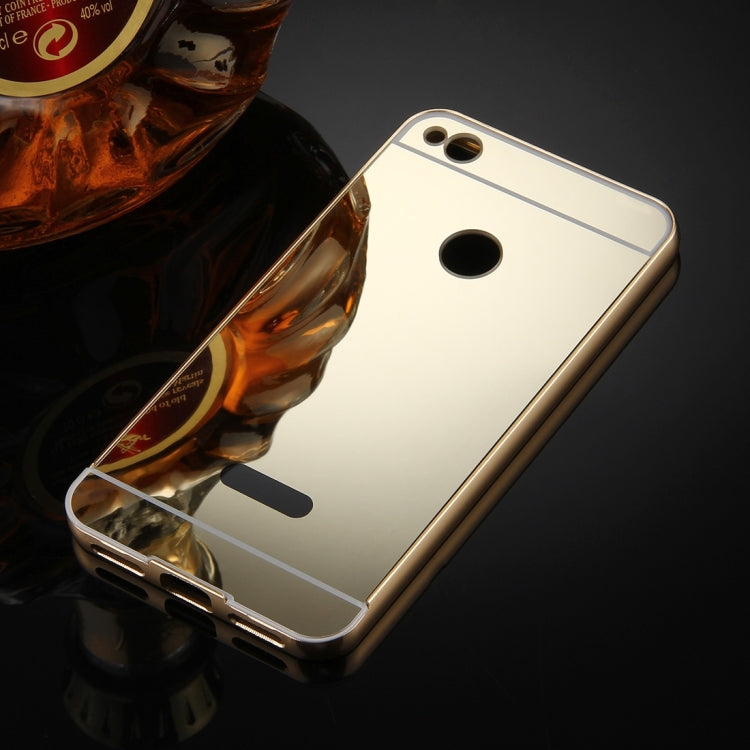 For Huawei Honor 8 Youth Editon Mirror Push Pull Back Shell Cover + Electroplating Bumper Frame Protective Combination Case