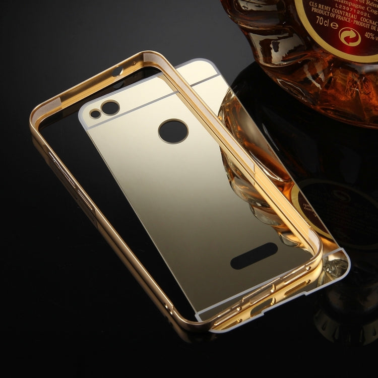 For Huawei Honor 8 Youth Editon Mirror Push Pull Back Shell Cover + Electroplating Bumper Frame Protective Combination Case