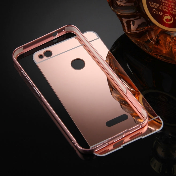 For Huawei Honor 8 Youth Editon Mirror Push Pull Back Shell Cover + Electroplating Bumper Frame Protective Combination Case