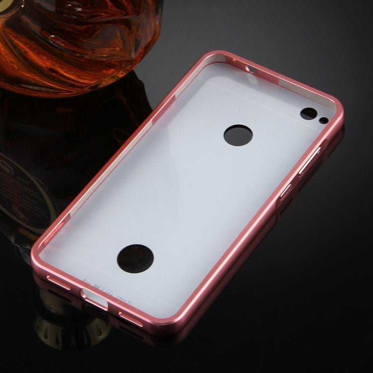 For Huawei P8 Lite (2017) Mirror Push Pull Back Shell Cover + Electroplating Bumper Frame Protective Combination Case