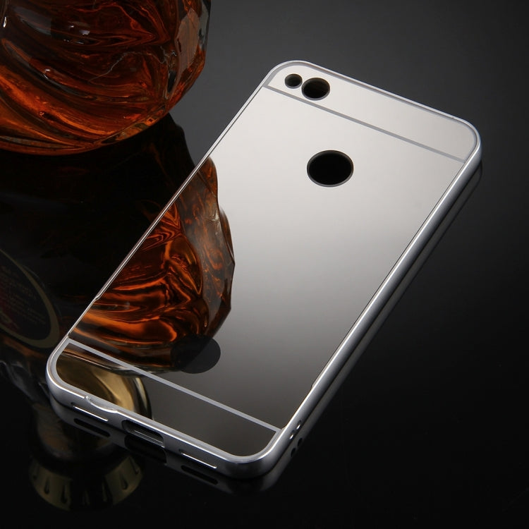 For Huawei P8 Lite (2017) Mirror Push Pull Back Shell Cover + Electroplating Bumper Frame Protective Combination Case