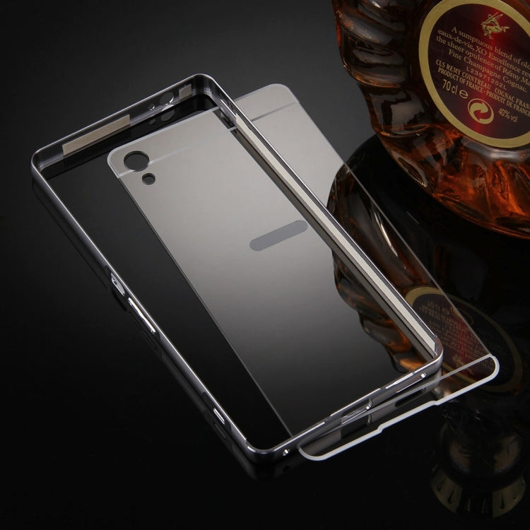 For Sony Xperia XA Ultra Mirror Push Pull Back Shell Cover + Electroplating Bumper Frame Protective Combination Case