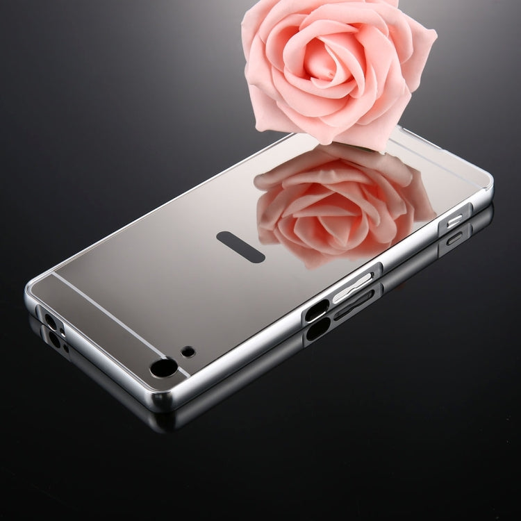 For Sony Xperia XA Ultra Mirror Push Pull Back Shell Cover + Electroplating Bumper Frame Protective Combination Case