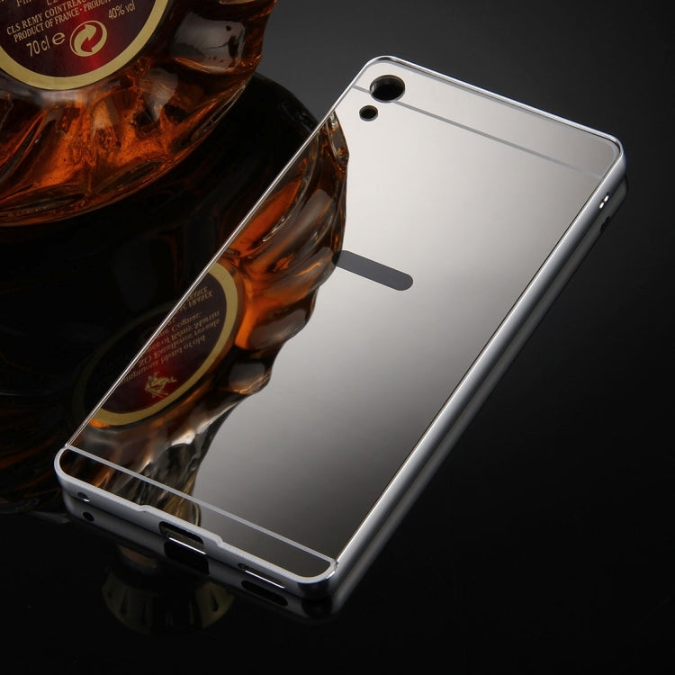 For Sony Xperia XA Ultra Mirror Push Pull Back Shell Cover + Electroplating Bumper Frame Protective Combination Case
