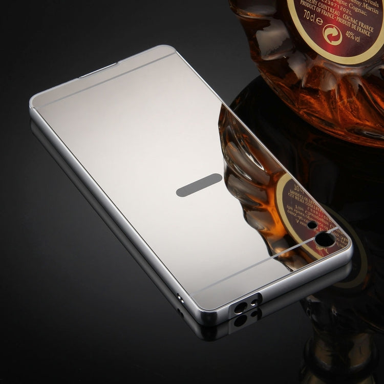 For Sony Xperia XA Ultra Mirror Push Pull Back Shell Cover + Electroplating Bumper Frame Protective Combination Case