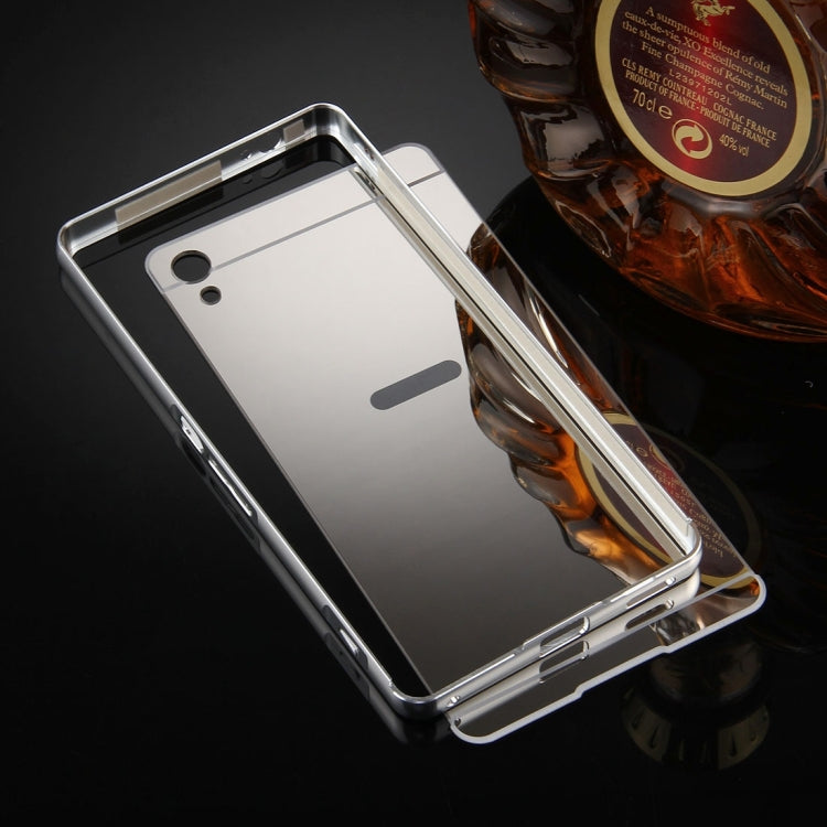 For Sony Xperia XA Ultra Mirror Push Pull Back Shell Cover + Electroplating Bumper Frame Protective Combination Case