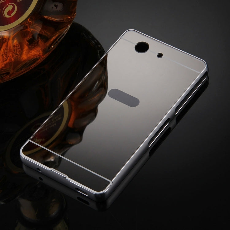 For Sony Xperia Z3 Compact Mirror Push Pull Back Shell Cover + Electroplating Bumper Frame Protective Combination Case