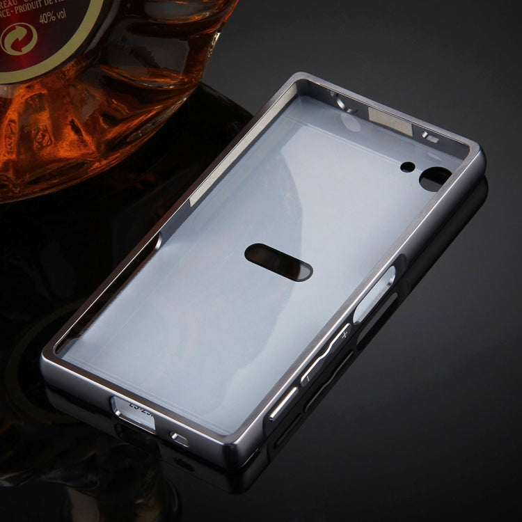 For Sony Xperia Z5 Mini Mirror Push Pull Back Shell Cover + Electroplating Bumper Frame Protective Combination Case