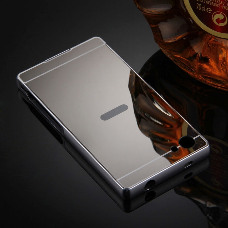 For Sony Xperia Z5 Mini Mirror Push Pull Back Shell Cover + Electroplating Bumper Frame Protective Combination Case