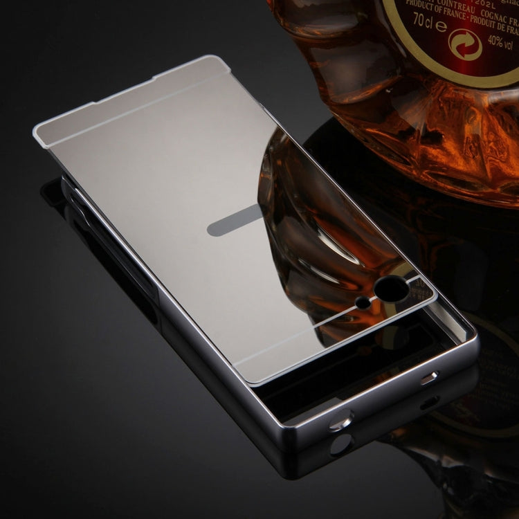 For Sony Xperia Z5 Mini Mirror Push Pull Back Shell Cover + Electroplating Bumper Frame Protective Combination Case