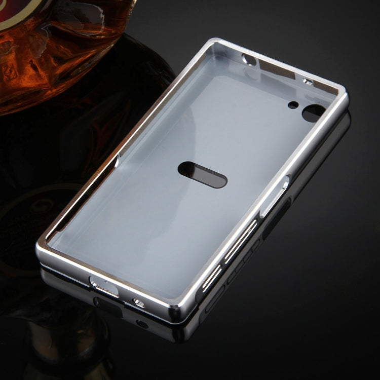 For Sony Xperia Z5 Mini Mirror Push Pull Back Shell Cover + Electroplating Bumper Frame Protective Combination Case