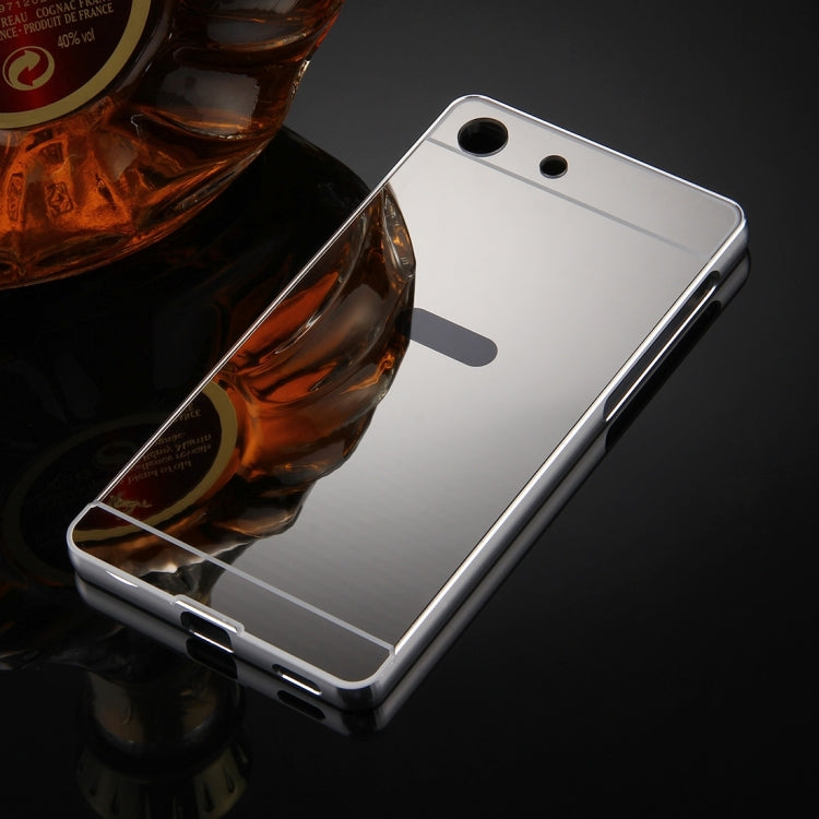 For Sony Xperia M5 Mirror Push Pull Back Shell Cover + Electroplating Bumper Frame Protective Combination Case
